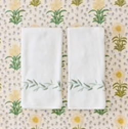 Willow Embroidered Hand Towels (pair)