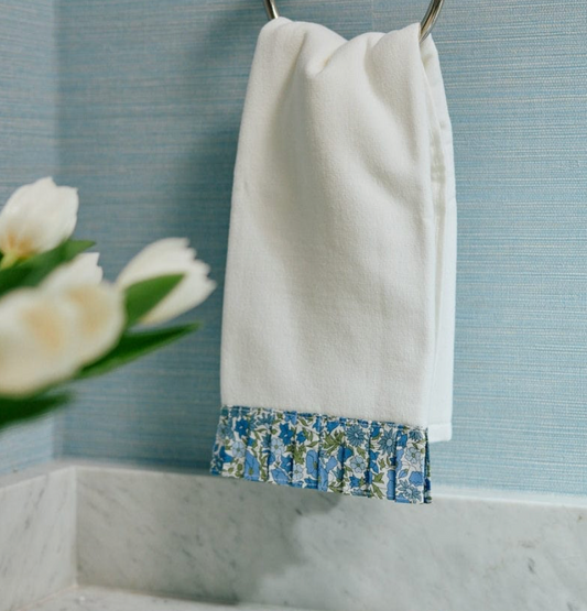 Powder Bath Towels pleated with Liberty London (pair)