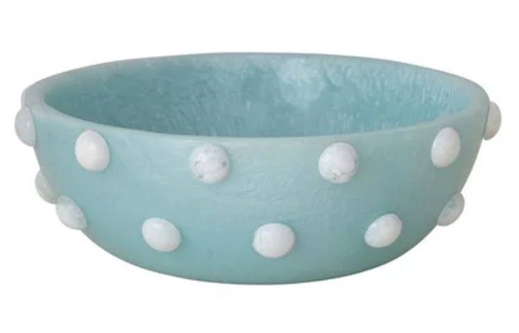 Resin Hobnail -Milky White & Blue