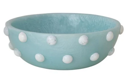 Resin Hobnail -Milky White & Blue
