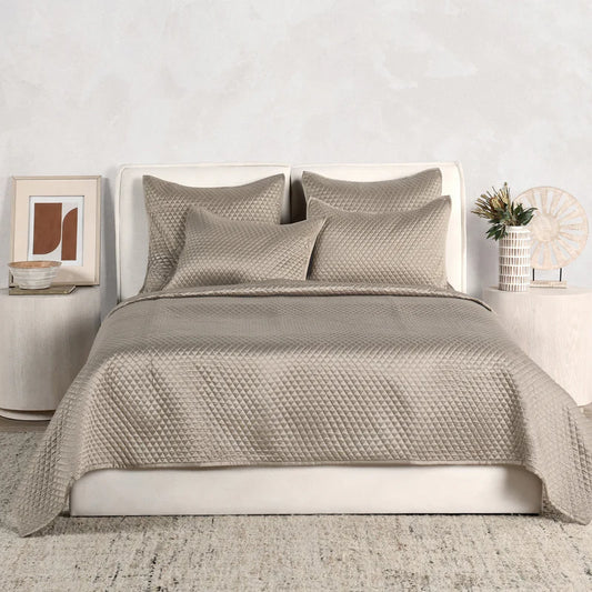 Diamond Pebble 4pc King Quilt Set