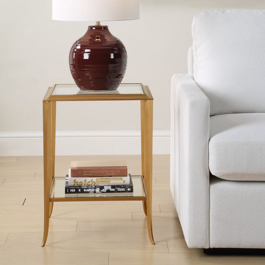 Gold Tapered Side Table