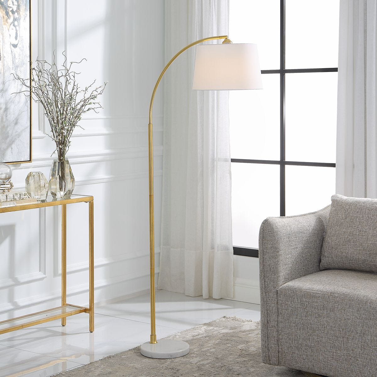 Gold Arc Floor Lamp