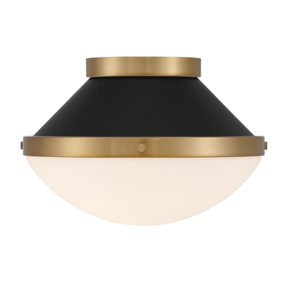 Xander 12.25'' Vibrant Gold + Matte Black Flush Mount