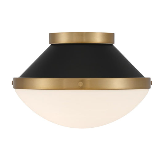 Xander 12.25'' Vibrant Gold + Matte Black Flush Mount