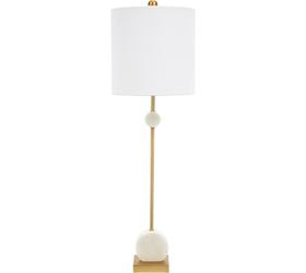 Wren White Marble Disc Buffet Lamp