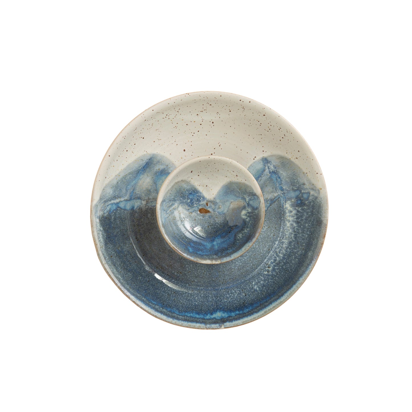 Stoneware Chip & Dip - Reactive Glaze