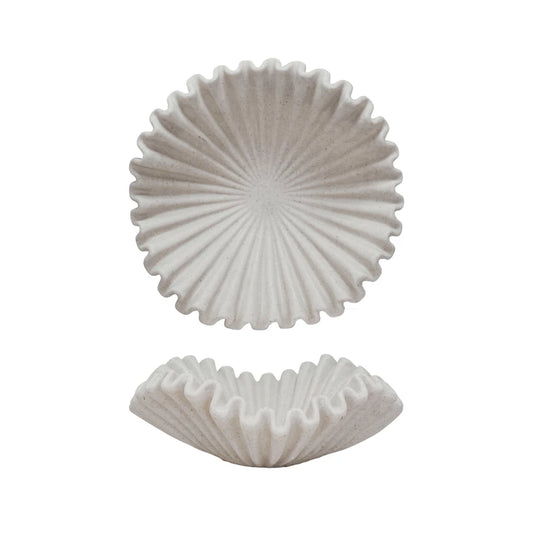 Resin Ruffled Bowl-Cream
