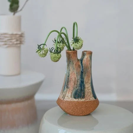 Stoneware Vase w 2 Openings