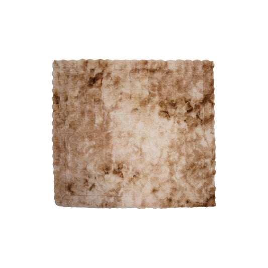 Faux Fur Throw w/ Acid wash effect