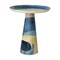 Enameled Metal Table w Abstract Design
