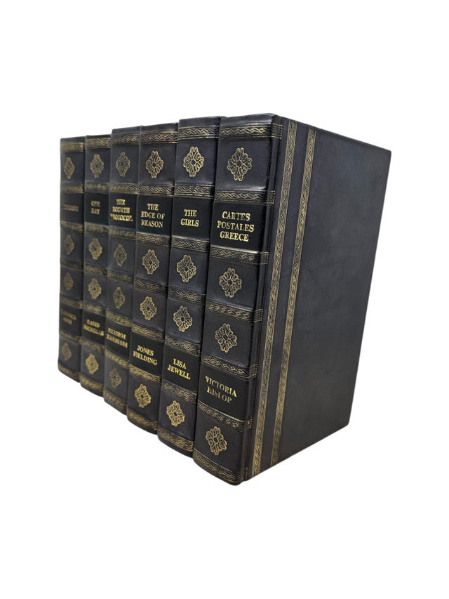 English Fine Leatherbound Charcoal Books