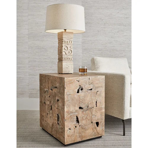 Teak Tac Toe End Table