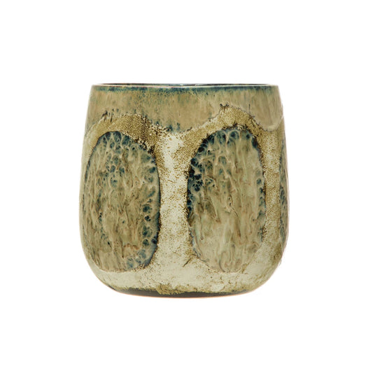 Stoneware Planter-Reactive Glaze, Multi Color
