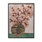 Wood & Glass Framed Wall Decor w/ Flowers in Vase