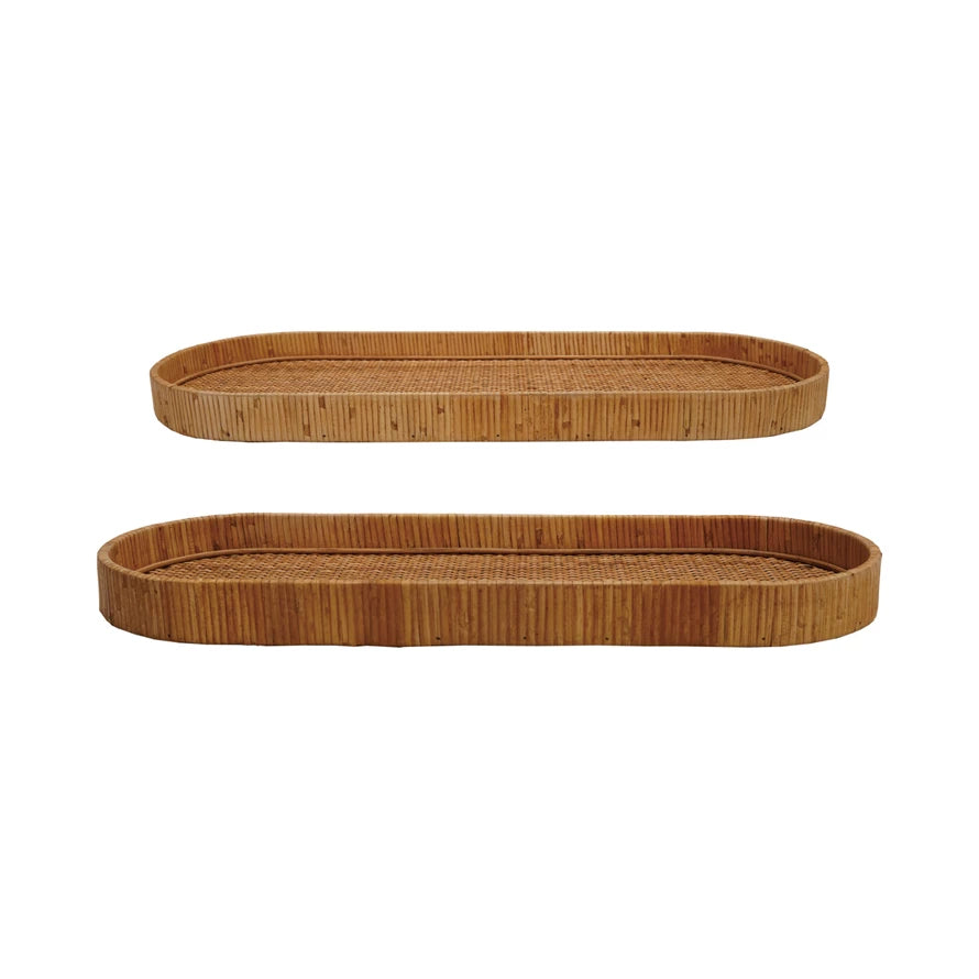 Oval Rattan Tray-Natural