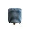 Burnout Velvet Upholstered Stool with Dot Pattern