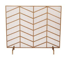 Gold Chevron Fireplace Screen