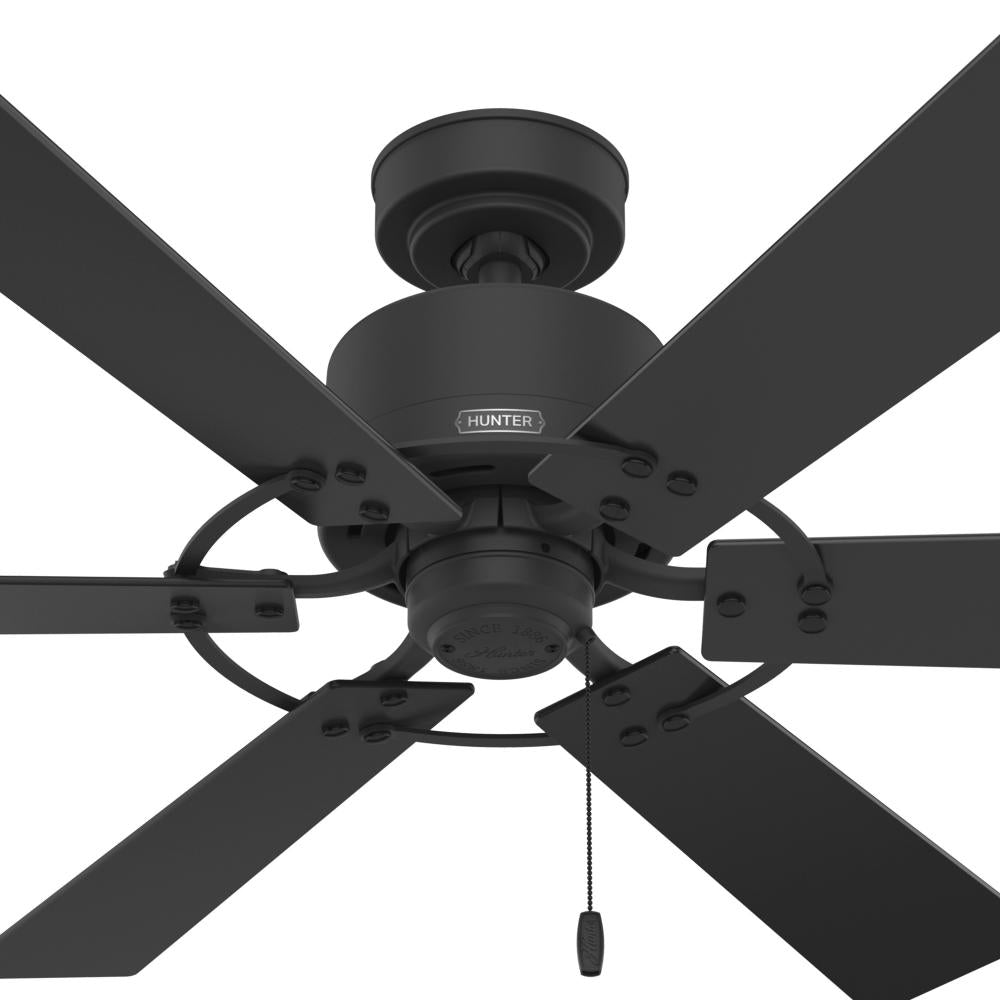 Hunter 52 inch Gilrock Matte Black Ceiling Fan and Pull Chain