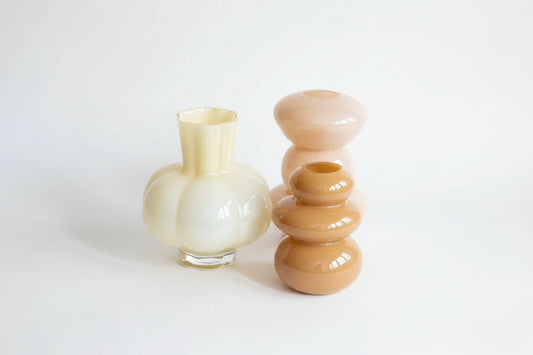 Opaque Camel Glass Vase