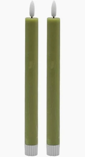 2pc Med Flameless Taper Candle