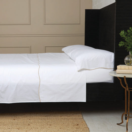 Skylar Sheet Set-White/Flax