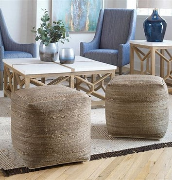 Shiro Pouf-Beige