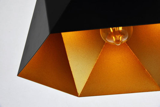 Arden Collection Pendant Black and Gold Finish
