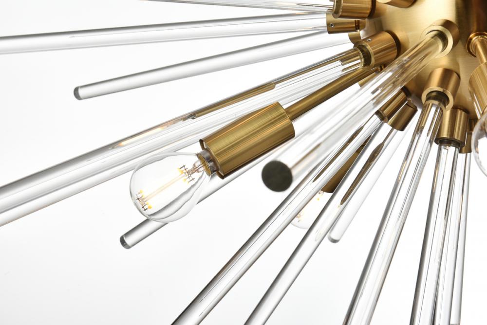 Sienna 32 inch crystal rod pendant in gold