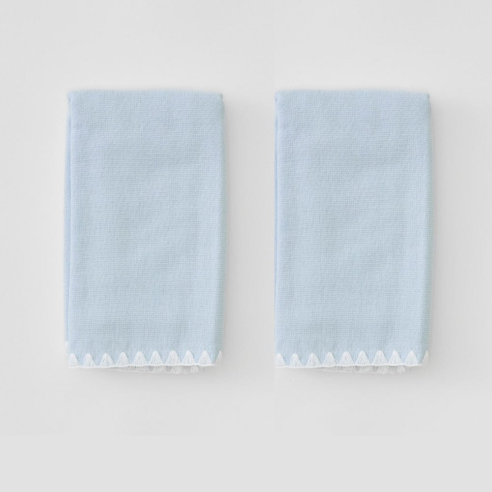 Blue Standard Stitched Edge Powder Bath Towels (Pair)