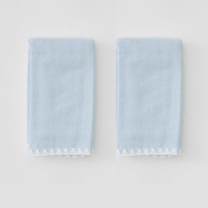 Blue Standard Stitched Edge Powder Bath Towels (Pair)