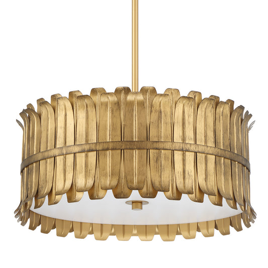 Hunter Valdaz Brushed Luxe Gold with Frosted Glass 3 Light Pendant Ceiling Light Fixture